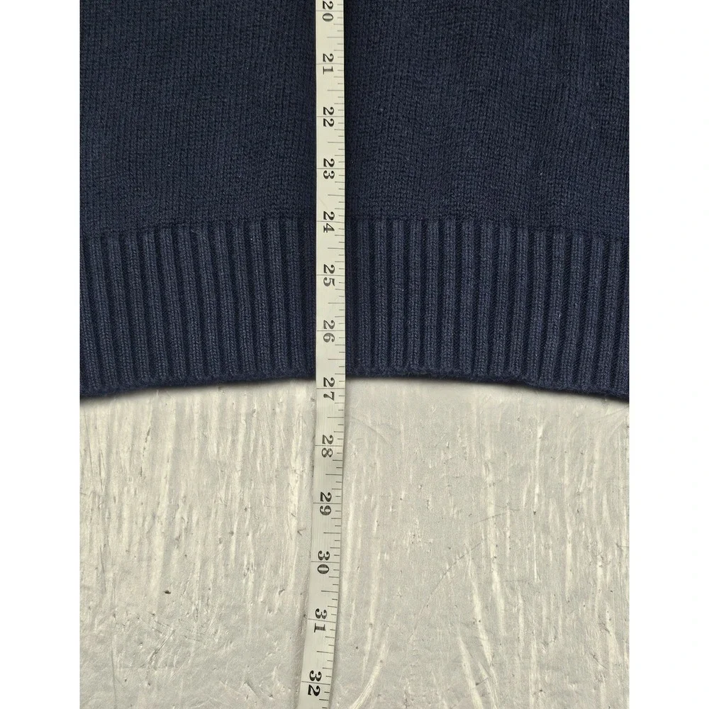 Polo Ralph Lauren Sweater Mens XL. 3 Button Cotton Mock Neck‎ Blue Red Pony